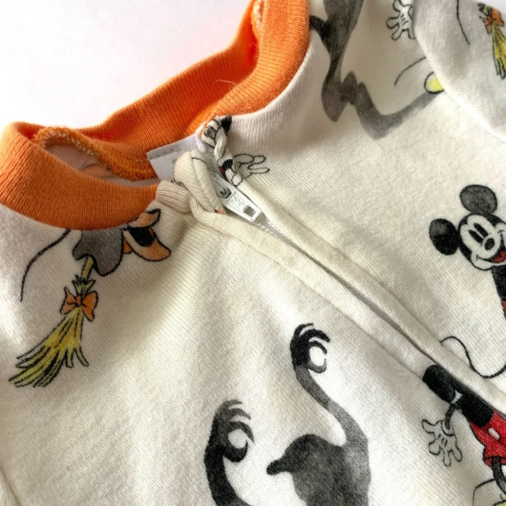 Pottery Barn Kid's Baby Disney Mickey Mouse Organic Nursery Pajamas Sz 3-6 mo‎
